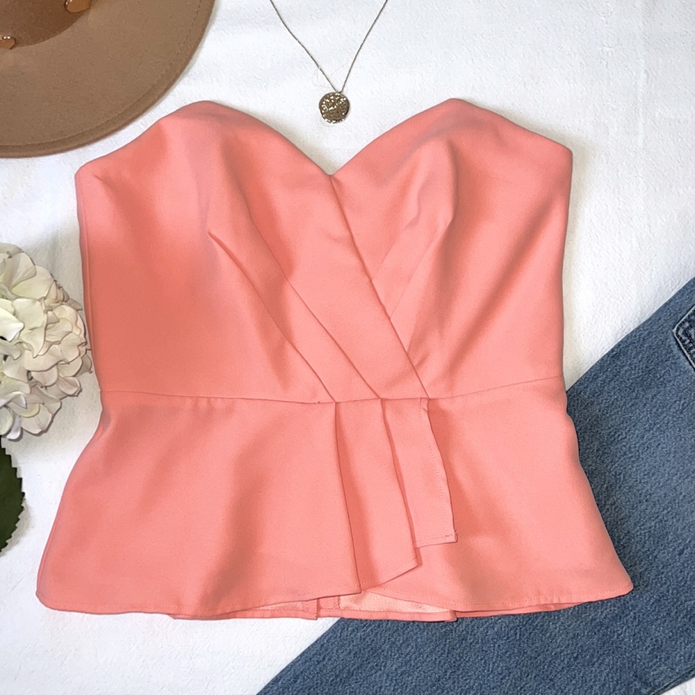 WHBM Bustier Peplum Strapless Top Size 8